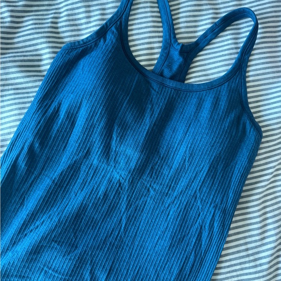 lululemon athletica Blue Ribbed Tank Top - Picture 1 of 5